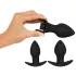 Black Velvets - kit vibrador anal recarregável - 3 peças - preto