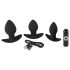 Black Velvet - Kit Anal Vibrador Rec. c/ 3 Peças (Preto)
