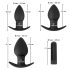 Black Velvet - Kit Anal Vibrador Rec. c/ 3 Peças (Preto)