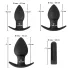 Black Velvets - kit vibrador anal recarregável - 3 peças - preto