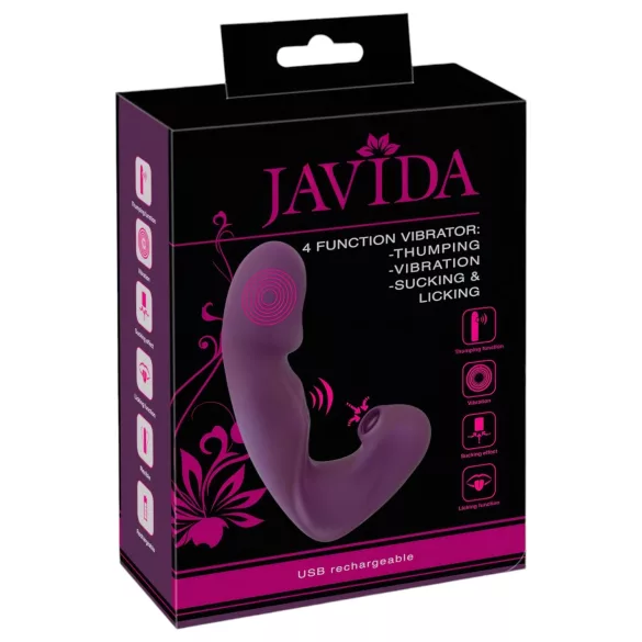 Javida - vibrador estimulador de clitóris 4 em 1 - silicone roxo