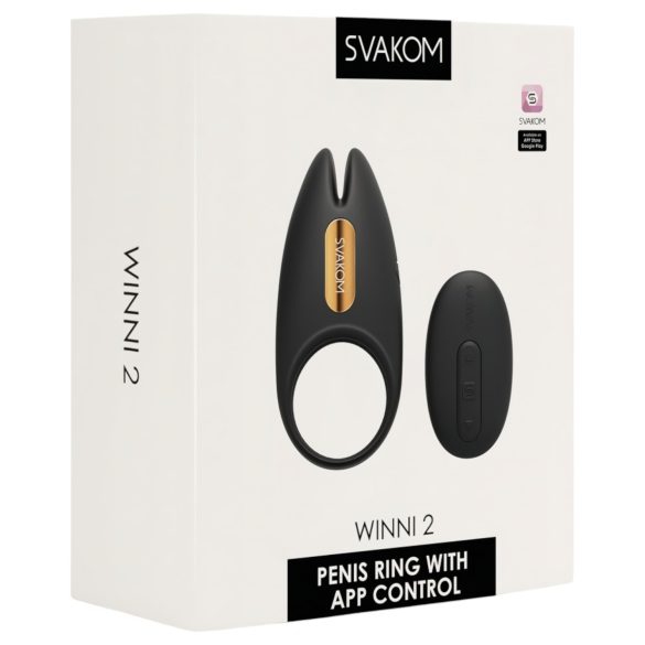 Svakom Winni 2 - anel vibrante inteligente com controle remoto (preto)