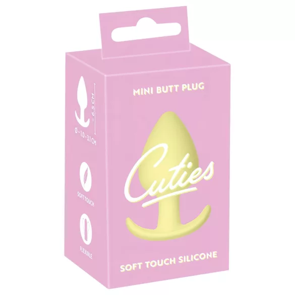 Cuties - plug anal pequeno - silicone - amarelo 3,1cm