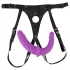 Smile - dildo duplo com cinta para casal - silicone roxo/preto