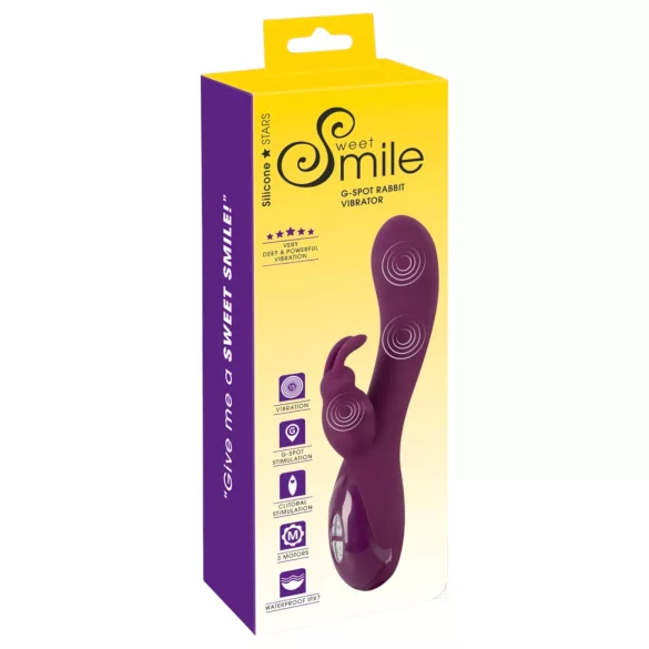 Smile - vibrador rabbit 3 motores recarregável com estimulador clitóris - lilás