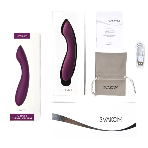 Svakom Amy 2 - vibrador ponto G recarregável e à prova d’água (roxo)