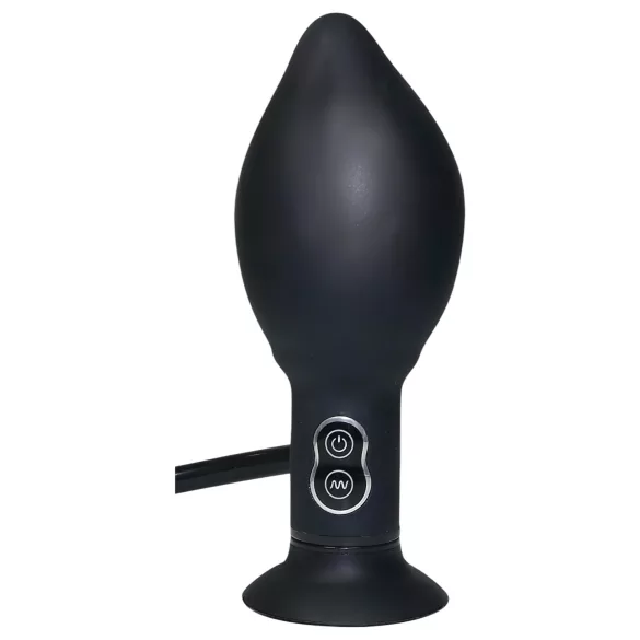 You2Toys True Black - plug anal inflável com vibração - silicone preto