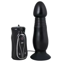   You2Toys - Vibrador anal com movimento de empurrar - silicone preto