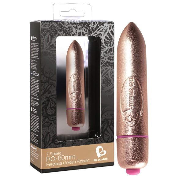RO-80mm - Mini Vibrador Batom (7 Ritmos) - Dourado