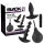 Black Velvets - Kit plug anal vibratório - 4 peças - silicone preto