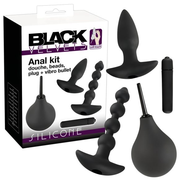 Conjunto Vibrador Anal Black Velvet (4 peças)