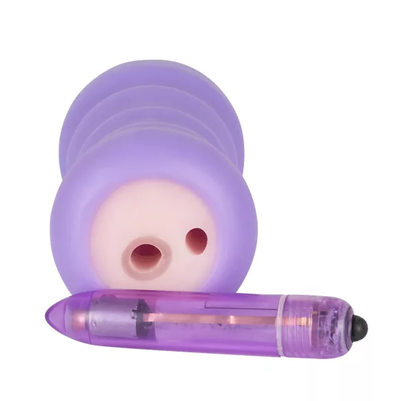 You2Toys - vagina masturbador vibratório - cor natural/lilás