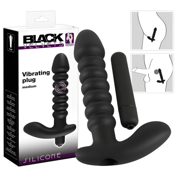 Vibrador ondulado Black Velvet - médio (preto)
