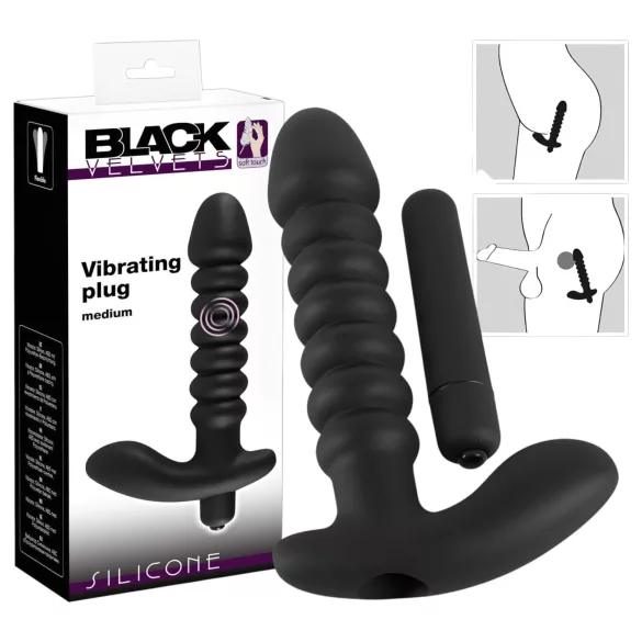 Black Velvets - vibrador texturizado médio - silicone preto