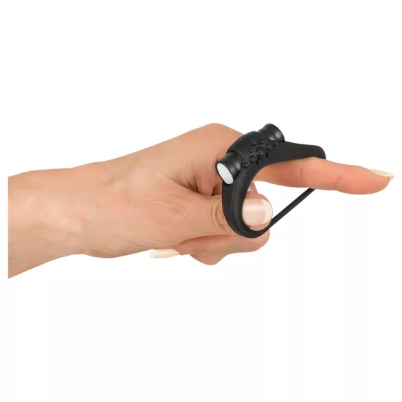 SMILE Stayer - anel peniano vibratório - silicone preto