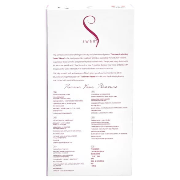 The Swan Wand - vibrador massageador recarregável - silicone rosa