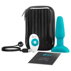   b-Vibe - vibrador anal com esferas rotativas recarregável - azul turquesa
