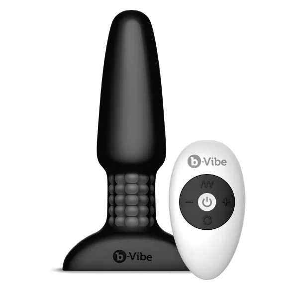 b-Vibe - vibrador anal recarregável com pérolas rotativas (preto)