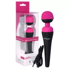   PalmPower Wand - vibrador massageador recarregável - silicone rosa/preto