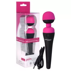   PalmPower Wand - vibrador massageador recarregável - silicone rosa/preto