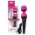 PalmPower Wand - vibrador massageador recarregável - silicone rosa/preto