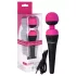 PalmPower Wand - vibrador massageador recarregável - silicone rosa/preto