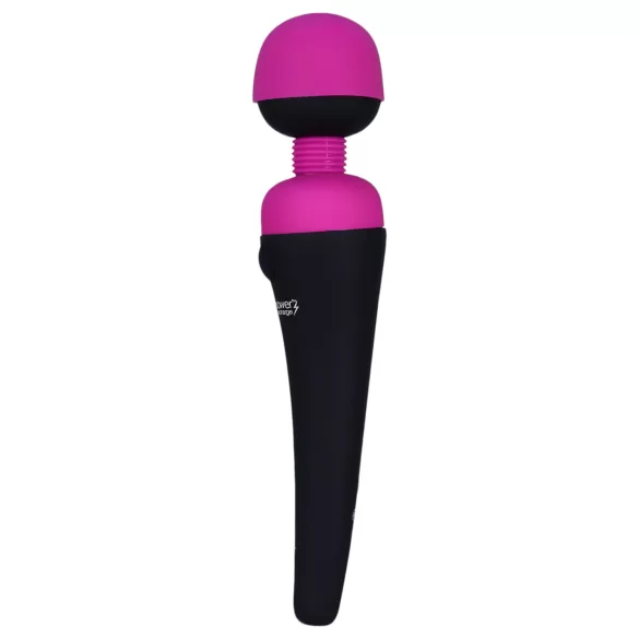 PalmPower Wand - vibrador massageador recarregável - silicone rosa/preto