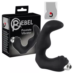 Rebel - vibrador prostático curvado - silicone preto