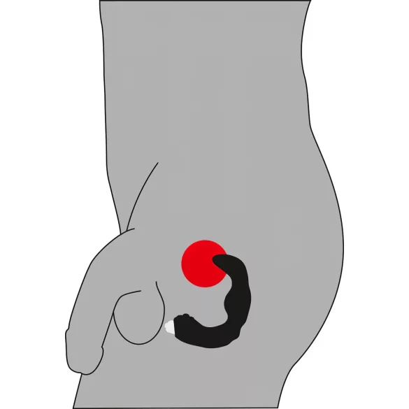 Rebel - vibrador prostático curvado - silicone preto