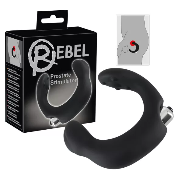 Rebel - vibrador próstata curvo - silicone preto