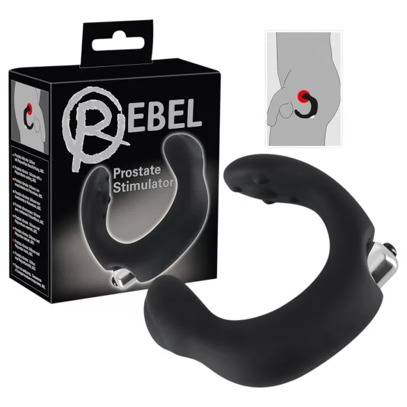 Rebel - vibrador próstata curvo - silicone preto