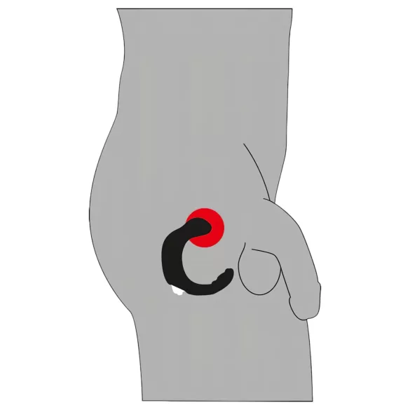 Rebel - vibrador próstata curvo - silicone preto