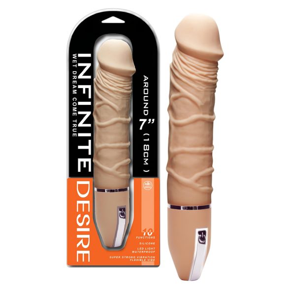 Desejo Infinito - Vibrador de Silicone com 10 Ritmos (Natural)