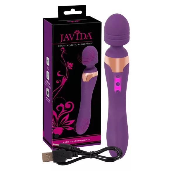 Javida Double - vibrador massageador dupla estimulação - silicone roxo