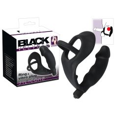   Black Velvet - vibrador anal com anel peniano e escrotal (preto)