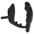 Veludo Preto - Vibrador Anal com Anel Peniano e Escrotal (preto)