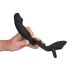Veludo Preto - Vibrador Anal com Anel Peniano e Escrotal (preto)