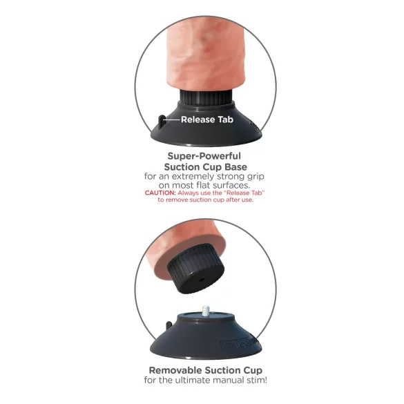 King Cock - vibrador com ventosa 25 cm - cor natural