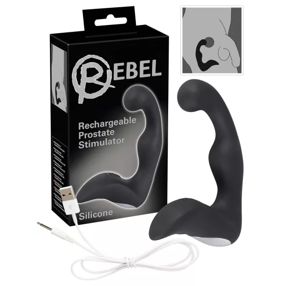 Rebel - vibrador de próstata recarregável - silicone preto