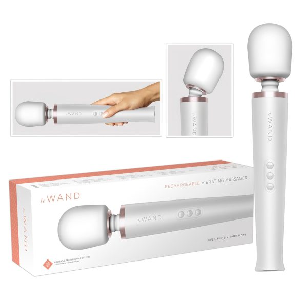 le Wand - vibrador massageador exclusivo com bateria recarregável (branco)