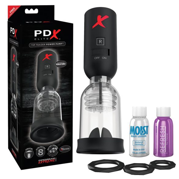 PDX Elite Tip Teazer - Vibrador Automático com Sucção (Preto)