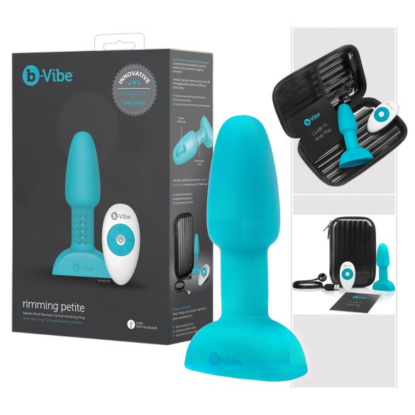 b-Vibe Rimming - Vibrador Anal com Esferas Giratórias (Turquesa)