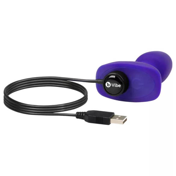 b-Vibe Rimming - vibrador anal com contas giratórias (roxo)