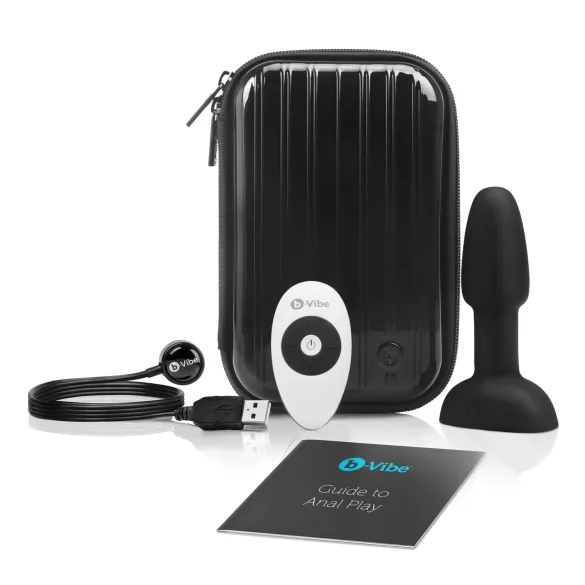b-Vibe - vibrador anal com esferas rotativas - silicone preto
