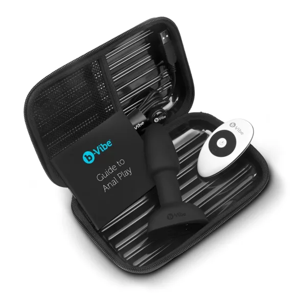 b-Vibe - vibrador anal com esferas rotativas - silicone preto