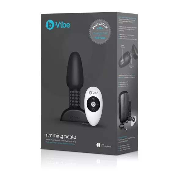 b-Vibe - vibrador anal com esferas rotativas - silicone preto