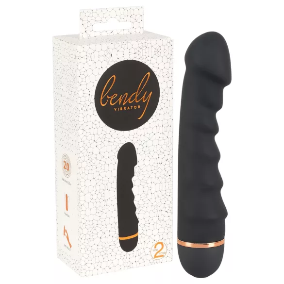 You2Toys - vibrador flexível com relevo - silicone preto