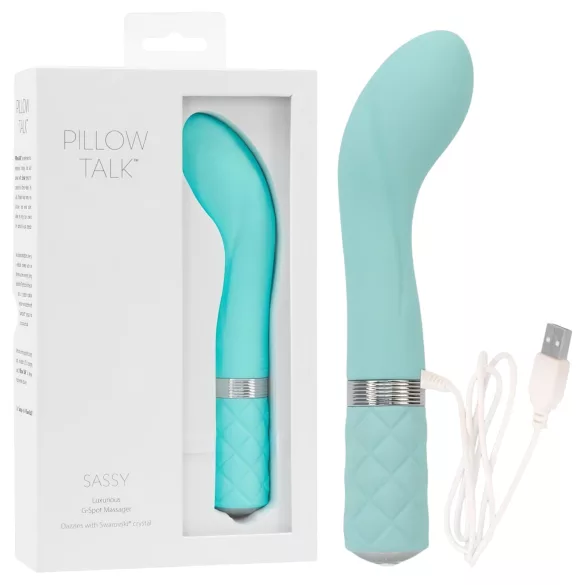 Pillow Talk Sassy - vibrador ponto G recarregável - silicone turquesa