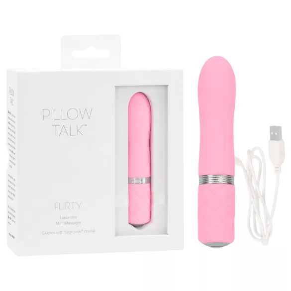Pillow Talk Flirty - vibrador bullet recarregável - silicone rosa
