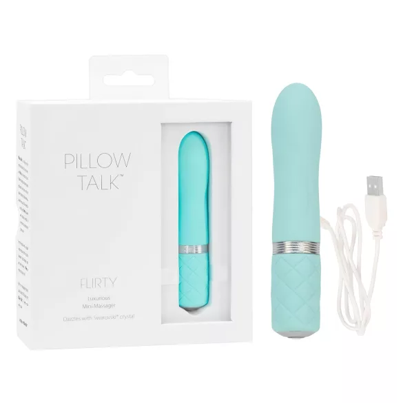 Pillow Talk Flirty - vibrador bullet recarregável - turquesa